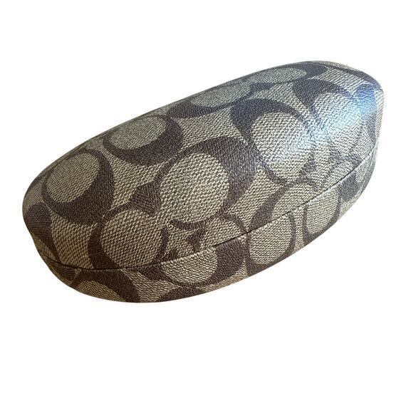 Coach Signature Monogram Hard Clamshell Glasses Case - Picture 1 of 6